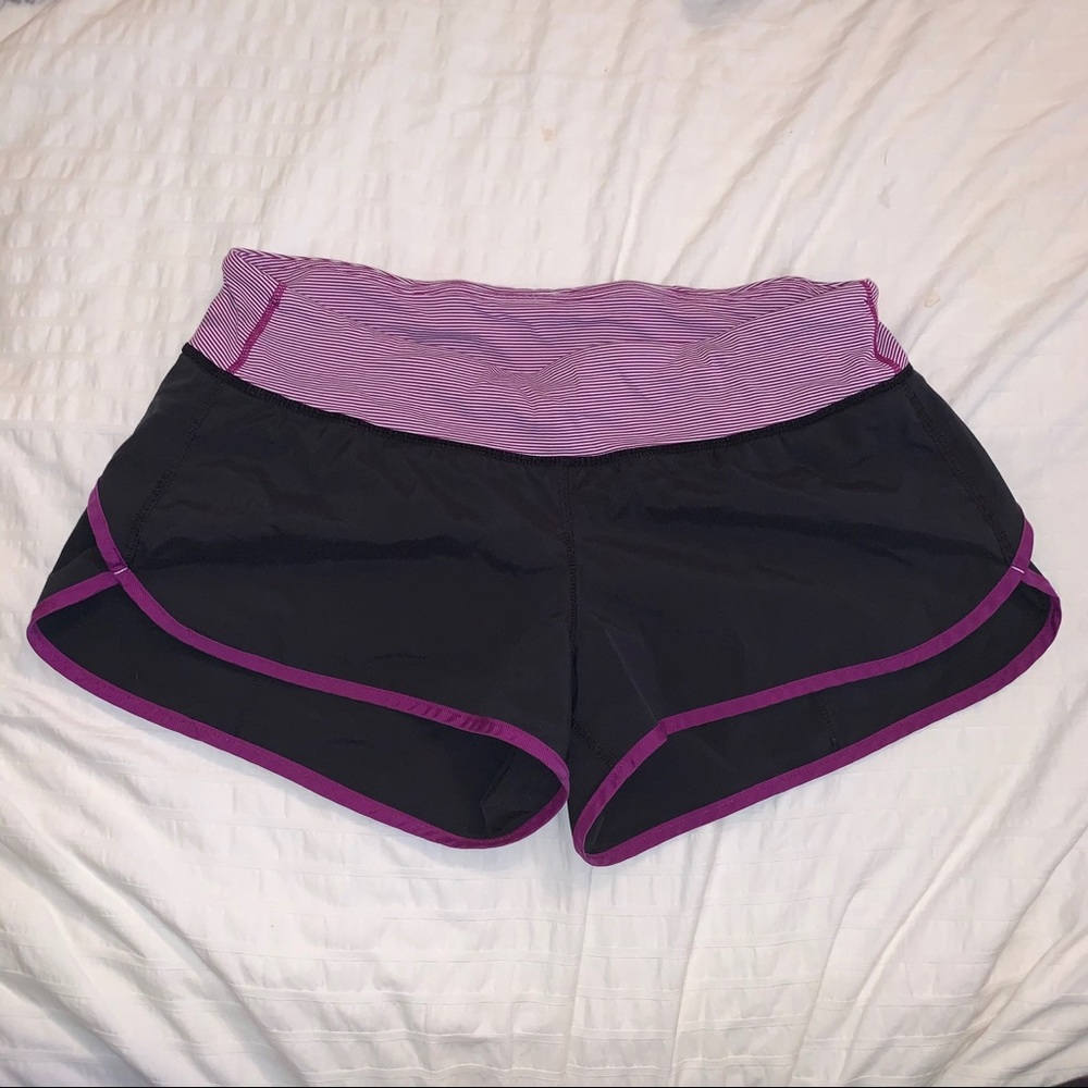 Lululemon run speed shorts black potion purple